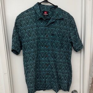 Quiksilver Men's Teal Geometric Shirt